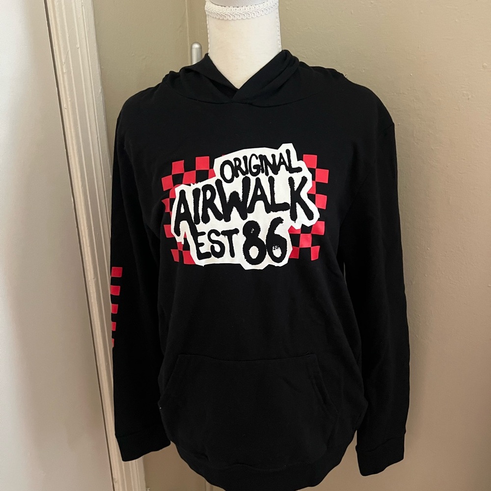 Airwalk Men's Black Hoodie with Red Accents